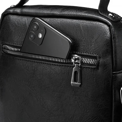 Men Crossbody Bag, Men Shoulder Bag with Top Handle, Top Selling Model, Designer Brand Look, Zipper Handbags, Large Capacity PU Leather Bag for Male Messenger Tote Bags 