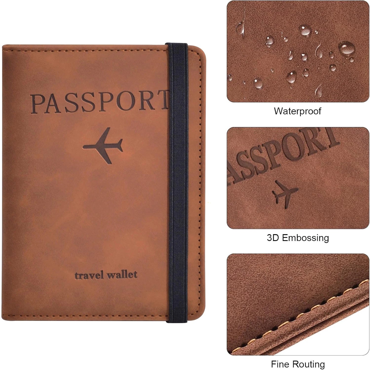 Passport Holder for Travel Essentials Passport Wallet Cover Case for Travel Accessories, Passport Book Holders for Women and Men