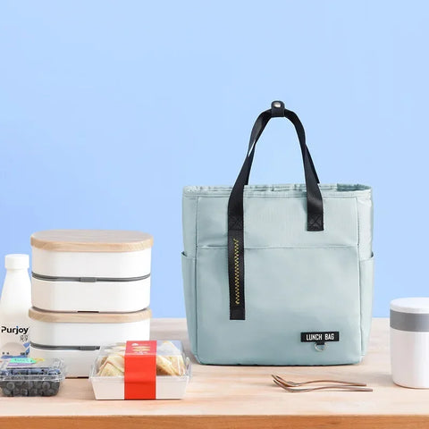 Insulated Bento Lunch Box - Thermal Bag, Large Capacity, Food Storage Bags, Zipper Container, Cooler Travel Bag, Picnic Handbags, Water Resistant material, Lunch bag for men, women, children, office worker, campers, outdoor enthusiast 