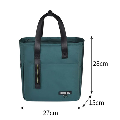 Insulated Bento Lunch Box - Thermal Bag, Large Capacity, Food Storage Bags, Zipper Container, Cooler Travel Bag, Picnic Handbags, Water Resistant material, Lunch bag for men, women, children, office worker, campers, outdoor enthusiast 