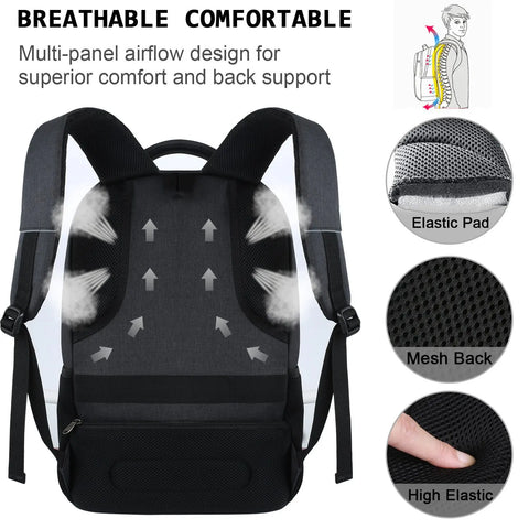 Large Capacity Men Backpack. Suitable for 15.6 Inch Laptop, IPAD or Tablet. Highly versatile use as Travel, Urban, Business, School, Casual, Outdoor and Sports bag. Ergonomic design, USB Port, durable material, water resistant.