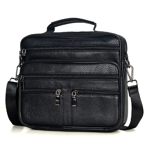 Genuine Leather Men Messenger Bag - Retro Crossbody Bag