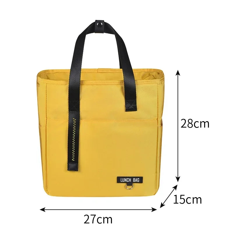 Insulated Bento Lunch Box - Thermal Bag, Large Capacity, Food Storage Bags, Zipper Container, Cooler Travel Bag, Picnic Handbags, Water Resistant material, Lunch bag for men, women, children, office worker, campers, outdoor enthusiast 