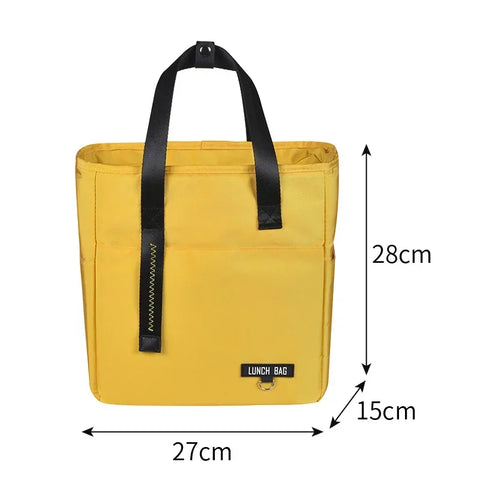 Insulated Bento Lunch Box - Thermal Bag, Large Capacity, Food Storage Bags, Zipper Container, Cooler Travel Bag, Picnic Handbags, Water Resistant material, Lunch bag for men, women, children, office worker, campers, outdoor enthusiast 
