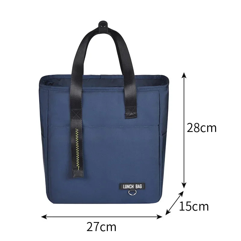Insulated Bento Lunch Box - Thermal Bag, Large Capacity, Food Storage Bags, Zipper Container, Cooler Travel Bag, Picnic Handbags, Water Resistant material, Lunch bag for men, women, children, office worker, campers, outdoor enthusiast 