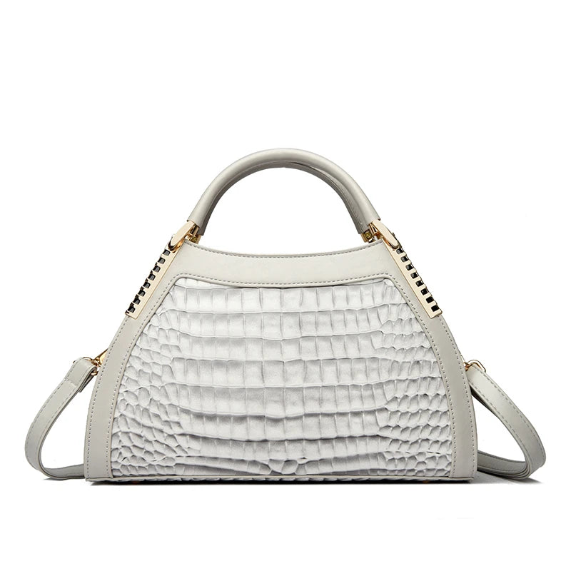 Women's Shoulder Crossbody Handbag - Luxury Crocodile Design 