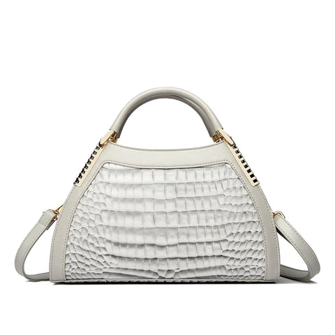Women's Shoulder Crossbody Handbag - Luxury Crocodile Design 