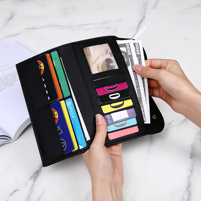 Women's Retro Long Wallet - Large Capacity D-Buckle
