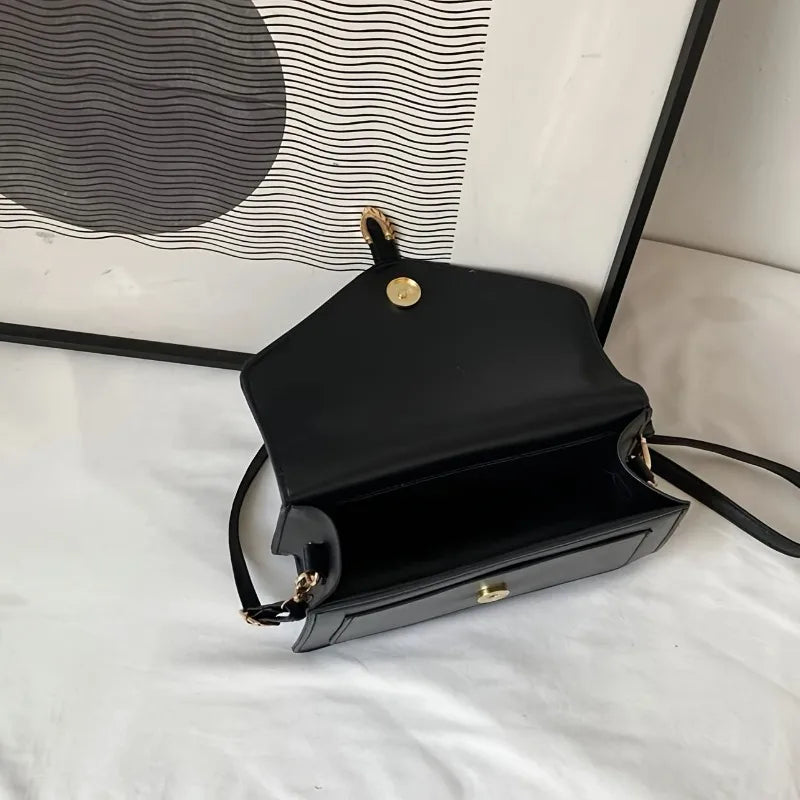 Crossbody Bag with Top Handle and Flap - Minimalist Design