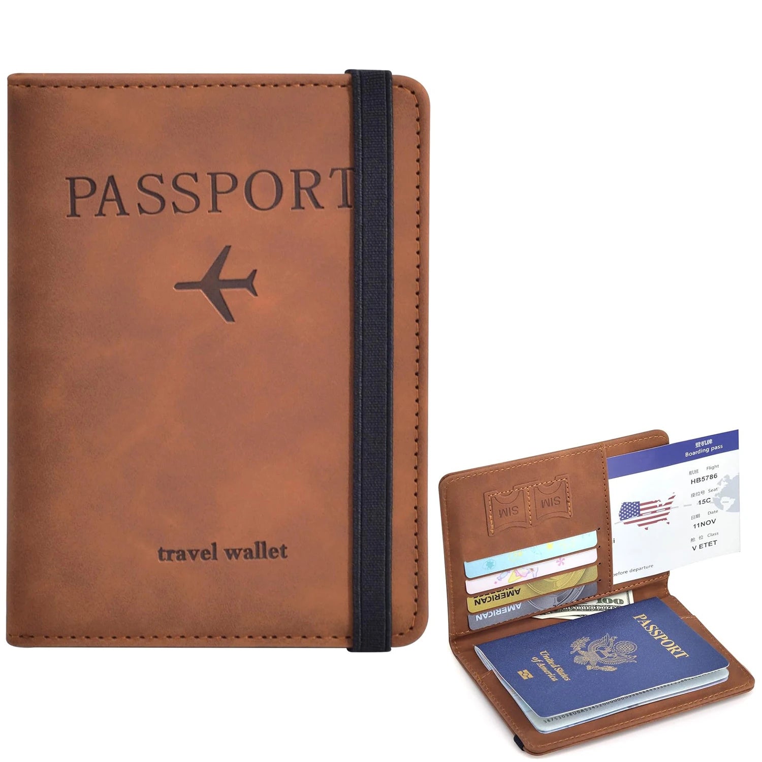 Passport Holder for Travel Essentials Passport Wallet Cover Case for Travel Accessories, Passport Book Holders for Women and Men