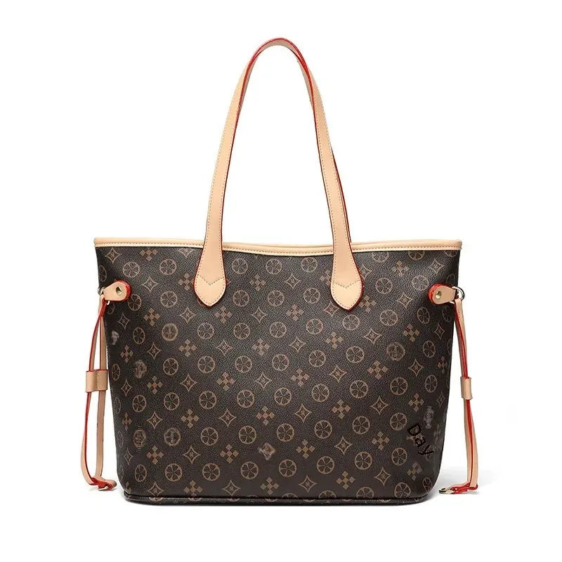 2024 New Trendy Spring Summer Commuter Versatile Large Handbag Fashionable Single Shoulder Old Flower Large Capacity Tote Bag Fo
