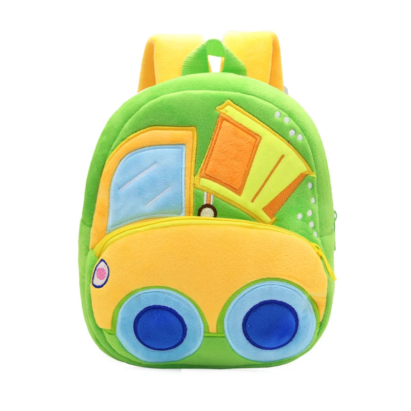 Children's School Bag, 16 Different Work Machine Backpacks, Plush Backpack, Top Selling Excavator Police Car Submarine Crane Backpack Models, Cute Design, Best Gift Idea for 1-4yo boys and girls