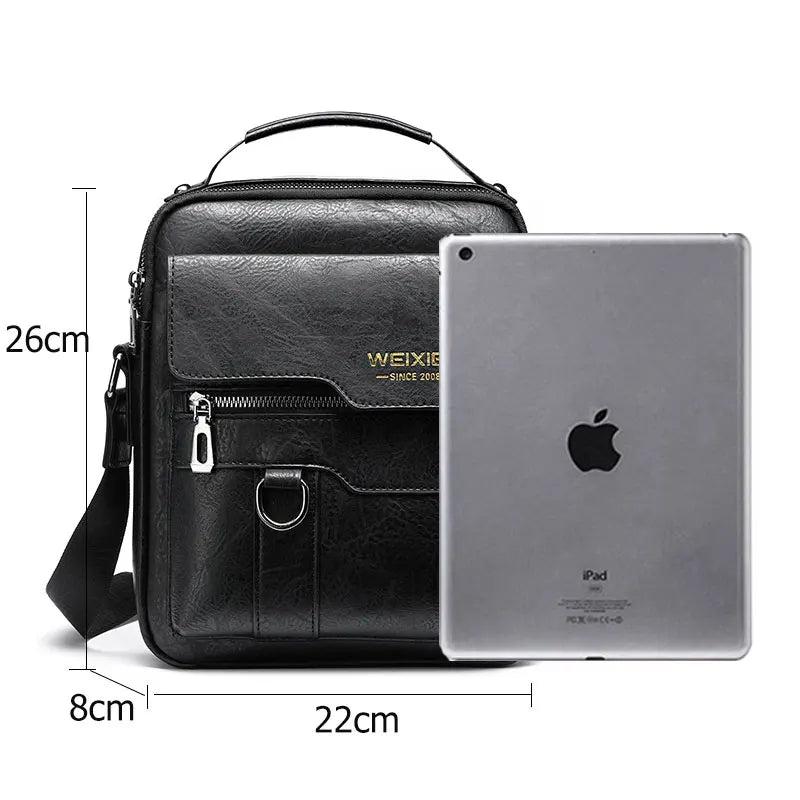 Men Crossbody Bag, Men Shoulder Bag with Top Handle, Top Selling Model, Designer Brand Look, Zipper Handbags, Large Capacity PU Leather Bag for Male Messenger Tote Bags 