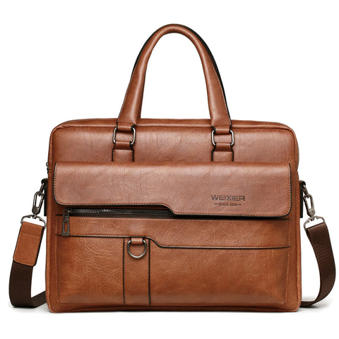 Men's Briefcase. Business Shoulder Messenger Bag. 14 Inch Laptop Bag