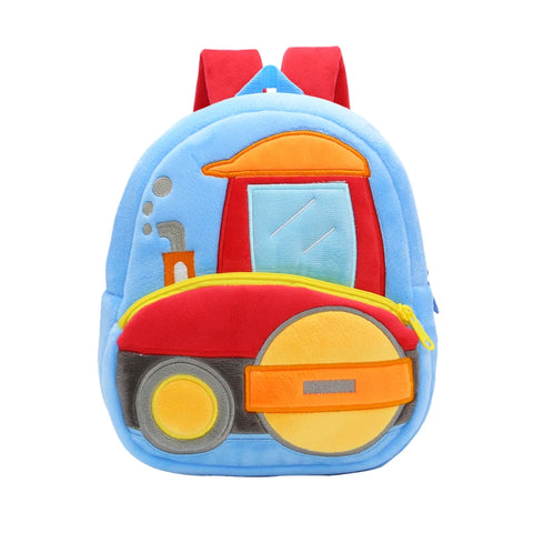 Children's School Bag, 16 Different Work Machine Backpacks, Plush Backpack, Top Selling Excavator Police Car Submarine Crane Backpack Models, Cute Design, Best Gift Idea for 1-4yo boys and girls