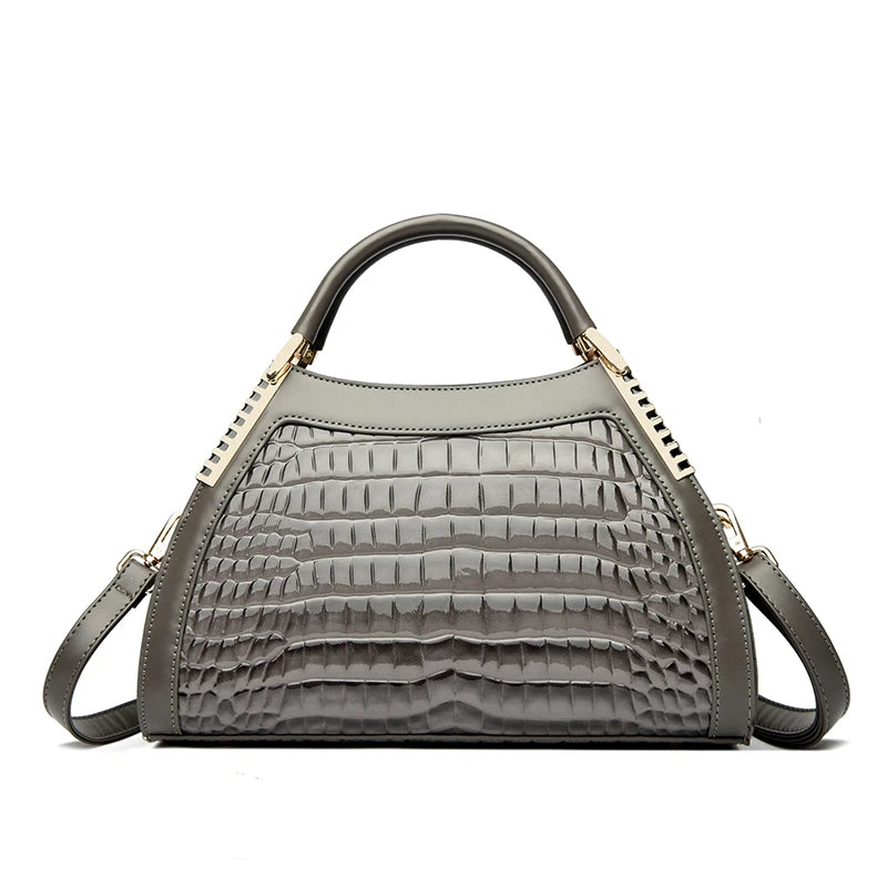 Women's Shoulder Crossbody Handbag - Luxury Crocodile Design 