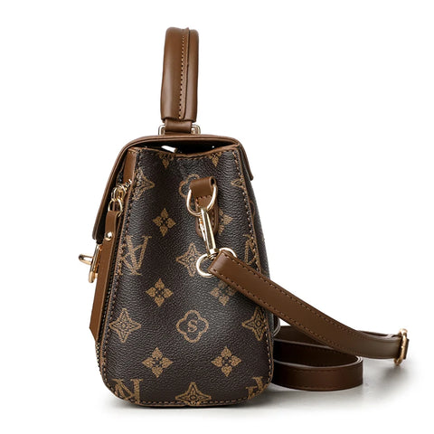 Fashionable Handbag with Locks. Square Crossbody Bag. 