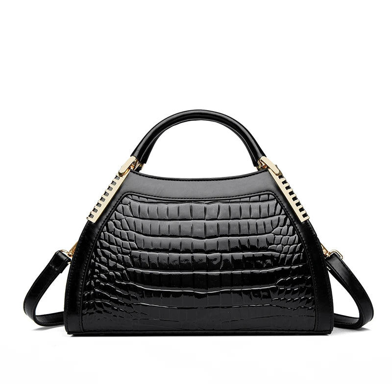 Women's Shoulder Crossbody Handbag - Luxury Crocodile Design 