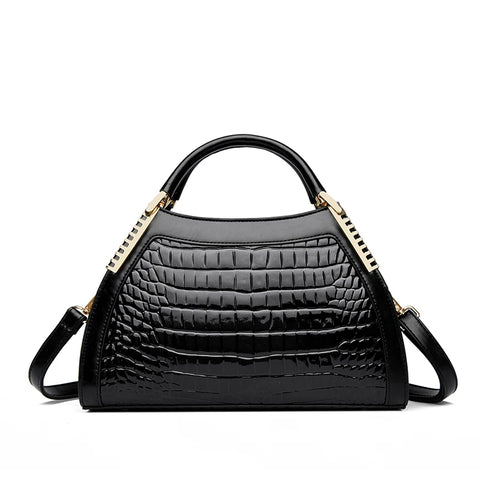 Women's Shoulder Crossbody Handbag - Luxury Crocodile Design 