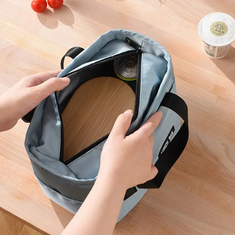 Insulated Bento Lunch Box - Thermal Bag, Large Capacity, Food Storage Bags, Zipper Container, Cooler Travel Bag, Picnic Handbags, Water Resistant material, Lunch bag for men, women, children, office worker, campers, outdoor enthusiast 