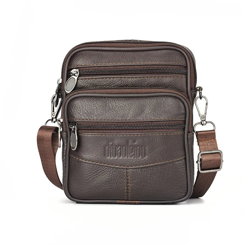 Men's Genuine Leather Crossbody Shoulder Bags High Quality Tote Fashion Business Man Messenger Bag Leather Bags Fanny Pack