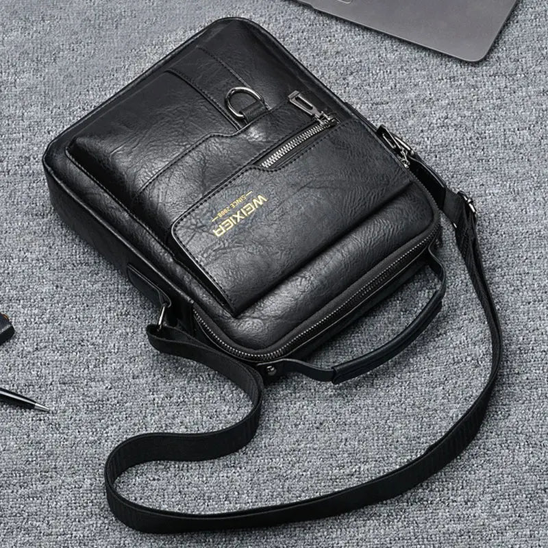 Men Crossbody Bag, Men Shoulder Bag with Top Handle, Top Selling Model, Designer Brand Look, Zipper Handbags, Large Capacity PU Leather Bag for Male Messenger Tote Bags 