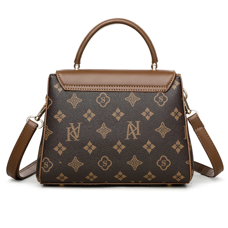 Fashionable Handbag with Locks. Square Crossbody Bag. 
