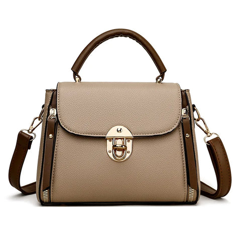 Ladies' tote bag with lock - Elegant design crossbody urban bag 