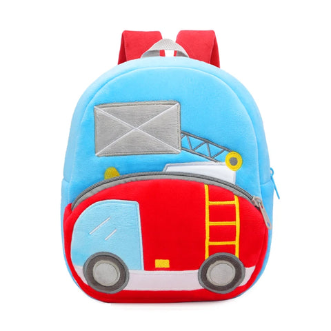Children's School Bag, 16 Different Work Machine Backpacks, Plush Backpack, Top Selling Excavator Police Car Submarine Crane Backpack Models, Cute Design, Best Gift Idea for 1-4yo boys and girls