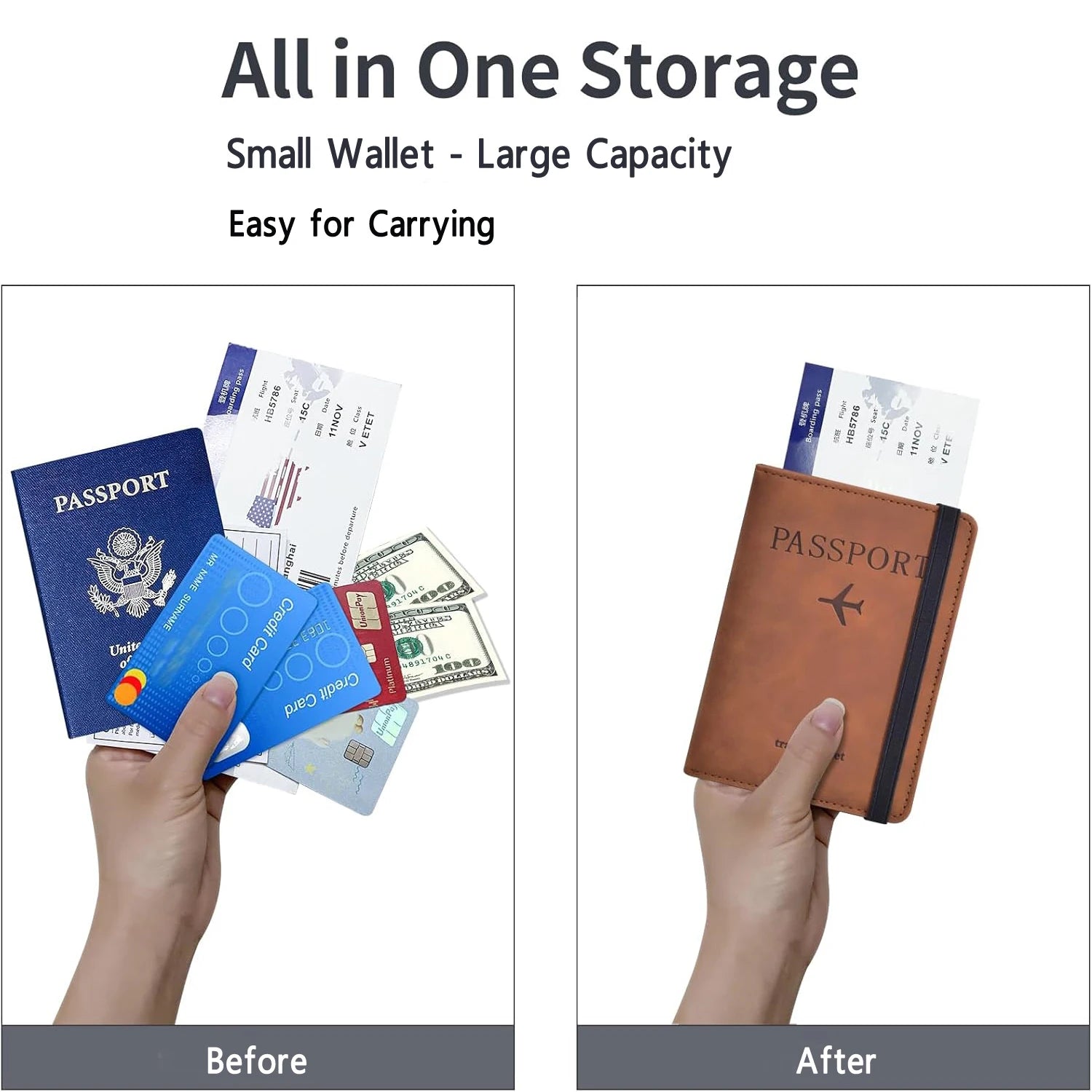 Passport Holder for Travel Essentials Passport Wallet Cover Case for Travel Accessories, Passport Book Holders for Women and Men