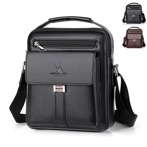 Men's HQ PU Leather Bag Crossbody Shoulder Bag Tote Fashion Business Use Suitable for 9.1 inch IPAD Messenger Bag 