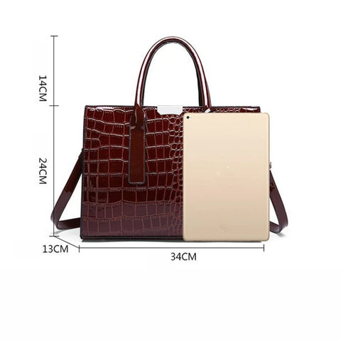 Ladies Handbag - Crocodile Print