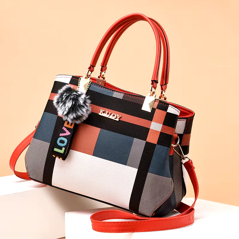 Ladies Handbag Elegant Designer Look PU Leather Crossbody Bag Shoulder Bag Top-Hand Tote Bag