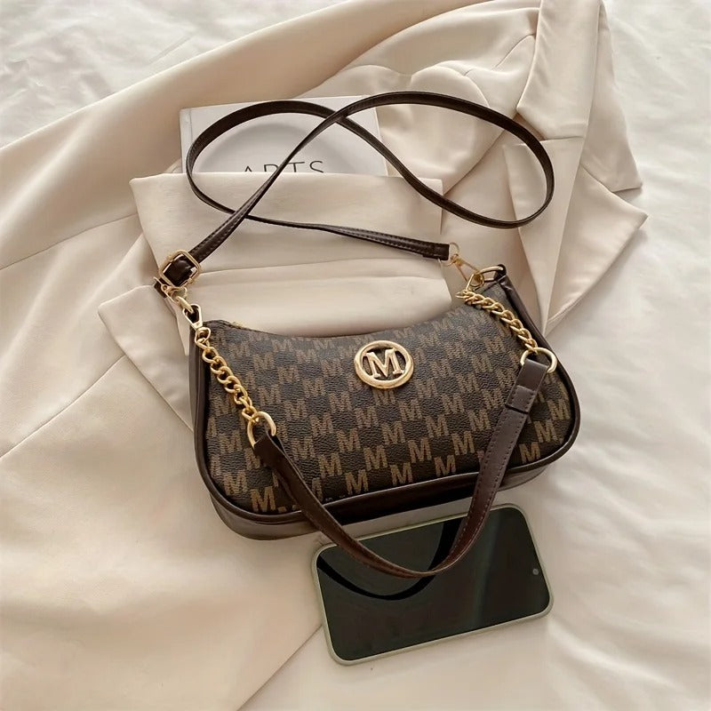 Crossbody Handbag - Vintage Style with Letter M Initial