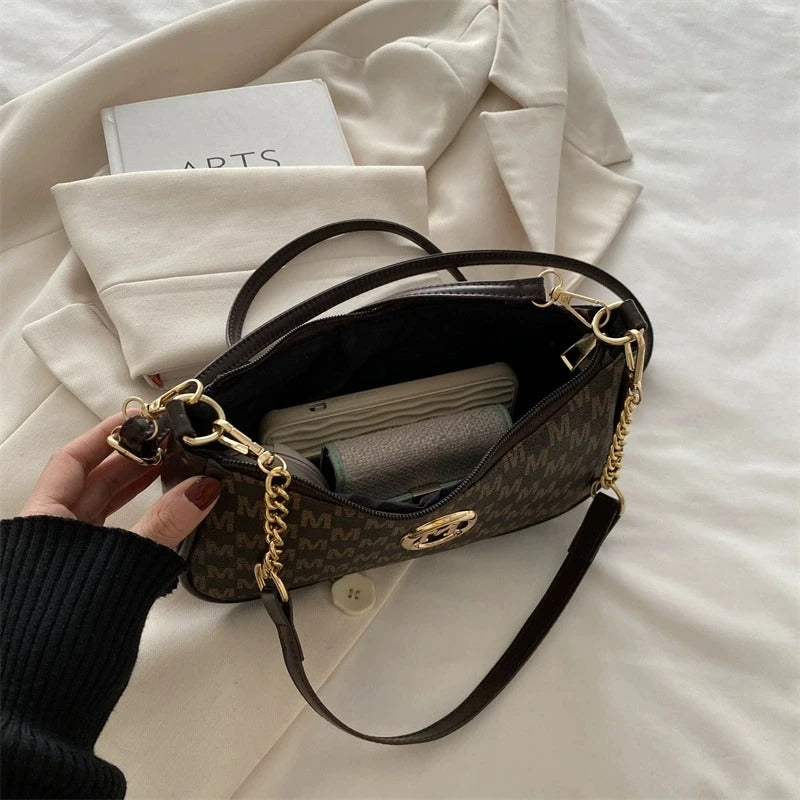 Crossbody Handbag - Vintage Style with Letter M Initial