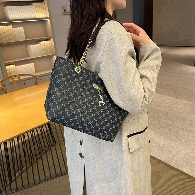 Shoulder Bag - with Chain Leather Strap & Bambi Charm