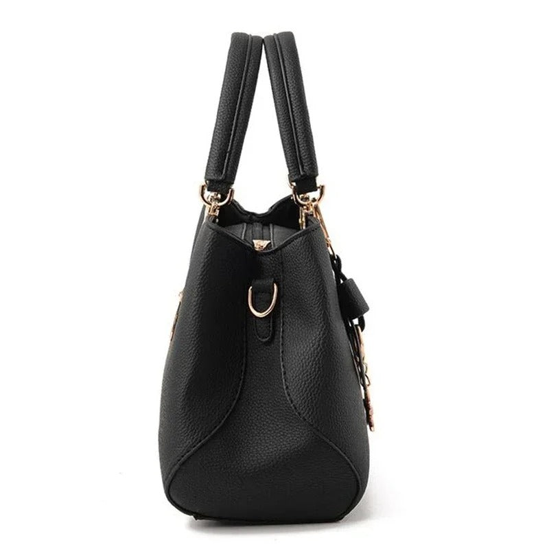 Top Handle Bag - Tote Bag with Flower Pendant