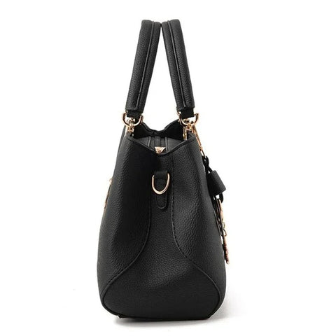 Top Handle Bag - Tote Bag with Flower Pendant