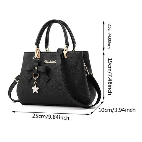 Top Handle Bag - Tote Bag with Flower Pendant