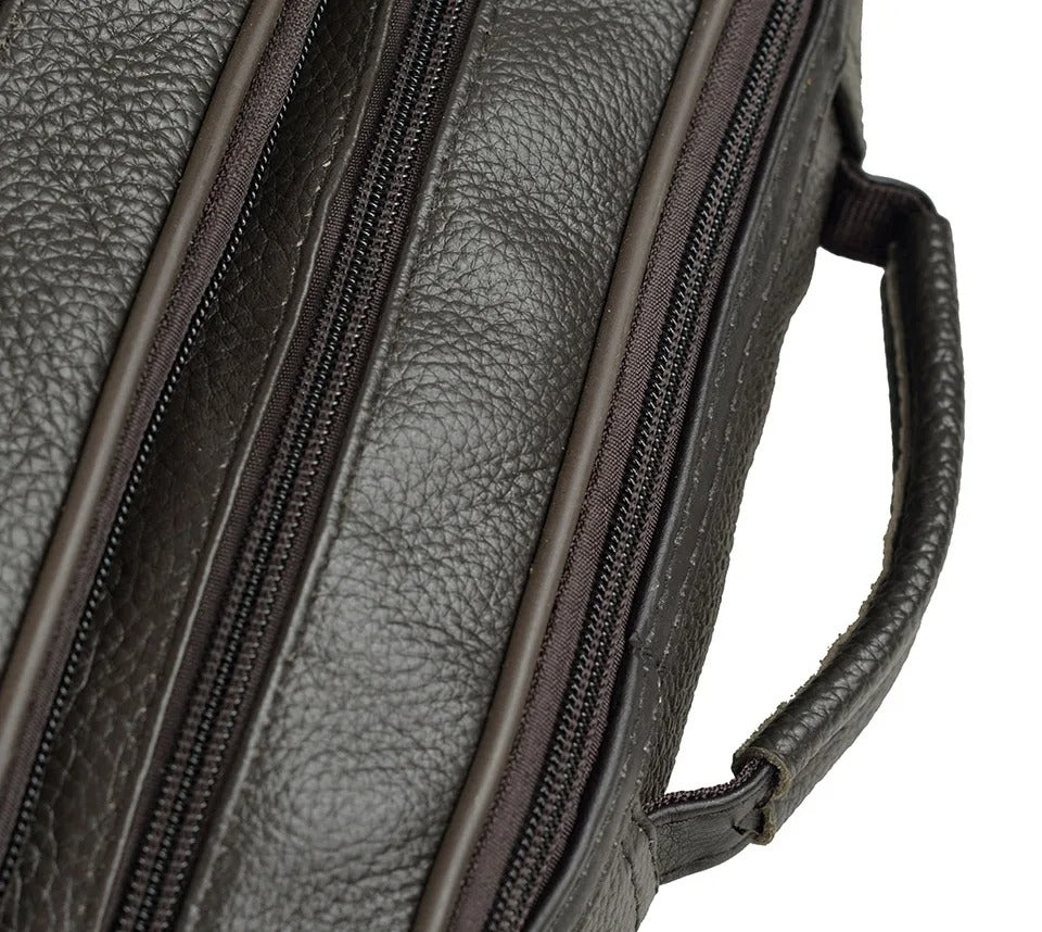 Genuine Leather Men Messenger Bag - Retro Crossbody Bag