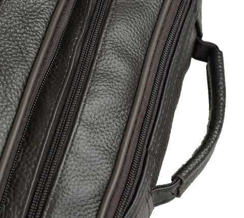 Genuine Leather Men Messenger Bag - Retro Crossbody Bag