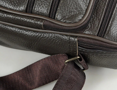 Genuine Leather Men Messenger Bag - Retro Crossbody Bag