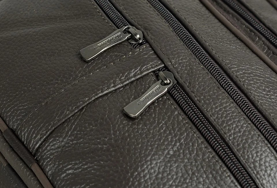Genuine Leather Men Messenger Bag - Retro Crossbody Bag