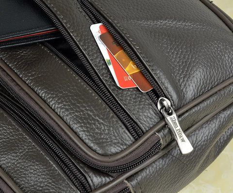 Genuine Leather Men Messenger Bag - Retro Crossbody Bag