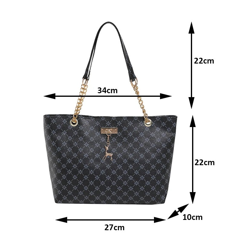 Shoulder Bag - with Chain Leather Strap & Bambi Charm