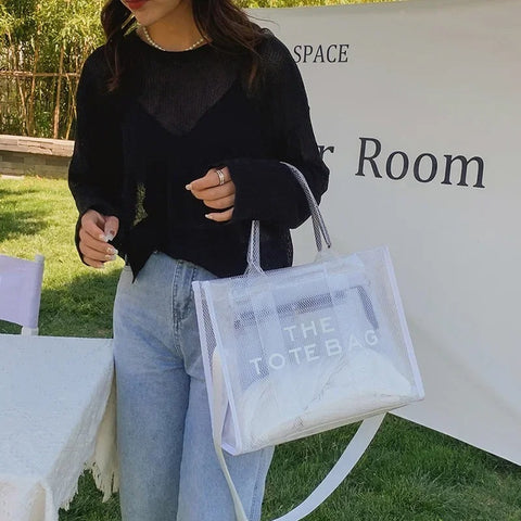 Ladies' Shoulder Tote Bag - Stylish, Clear, Crossbody Bag