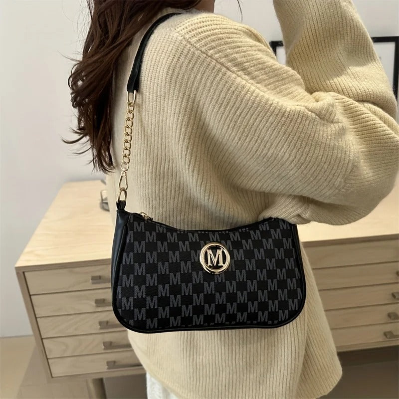 Crossbody Handbag - Vintage Style with Letter M Initial