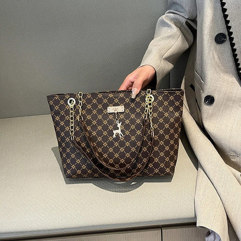 Shoulder Bag - with Chain Leather Strap & Bambi Charm