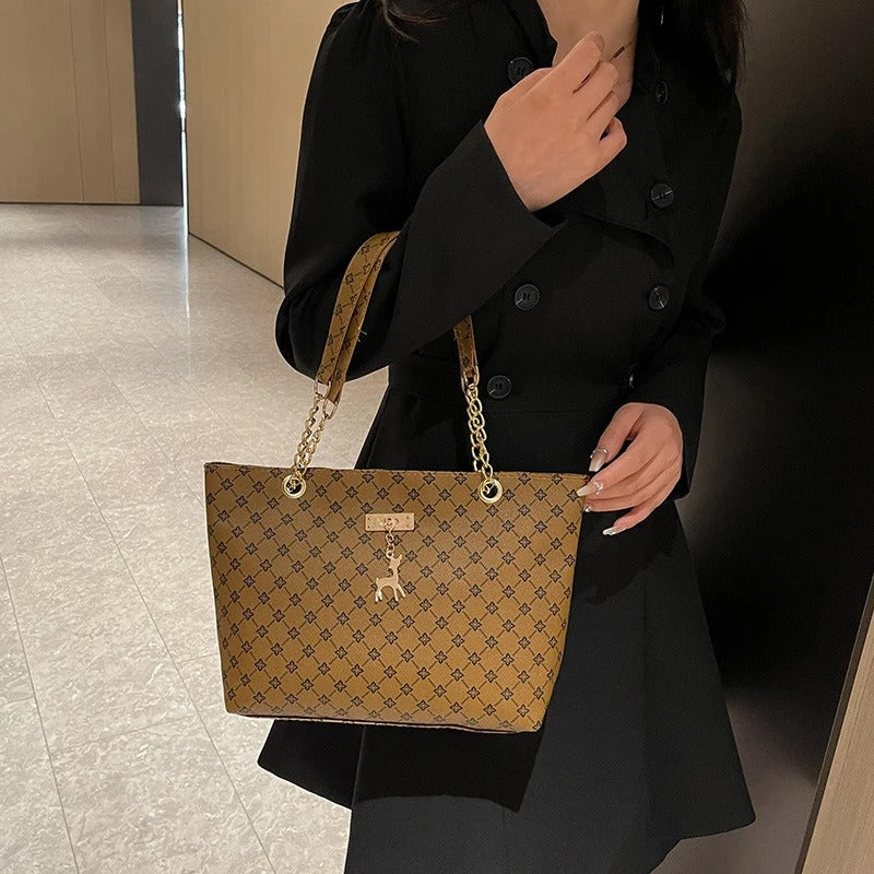 Shoulder Bag - with Chain Leather Strap & Bambi Charm