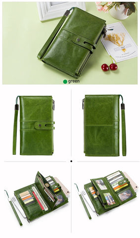 Genuine Leather Wallet - Fits in Cell Phone & Passport
